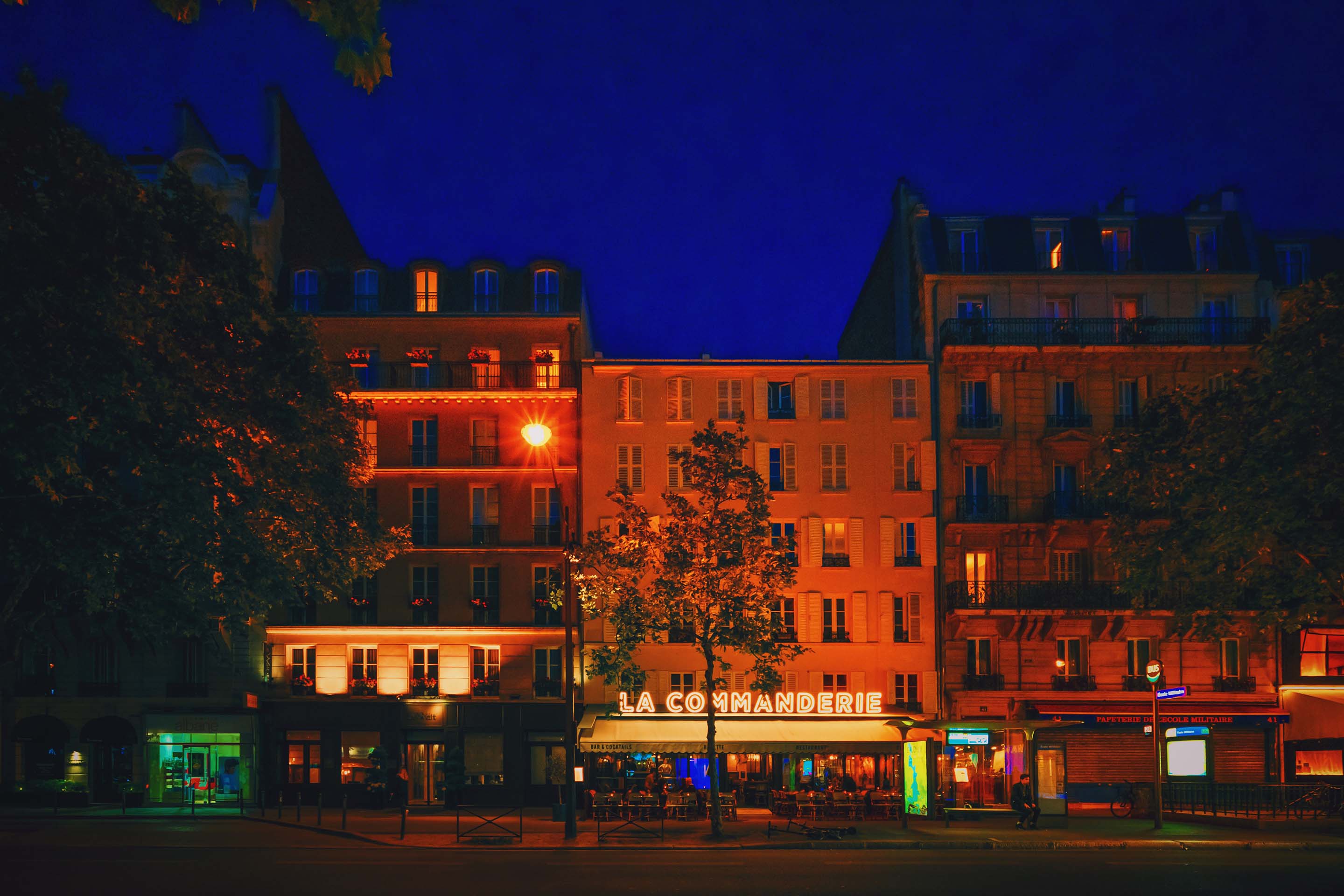 La Commanderie restaurant and street, Paris